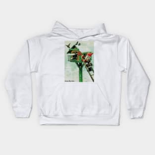 “Feeding Winter Birds” by Jenny Nystrom Kids Hoodie